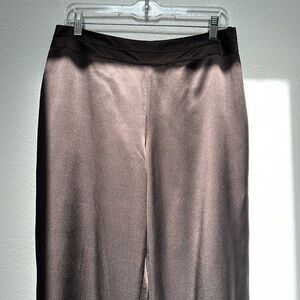 Talbots Like New 100% Silk Brown Trouser Pants
